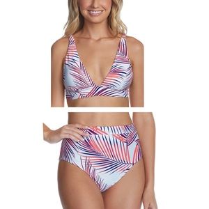Swimsuit High-Waist Bikini Bottom And Printed Top